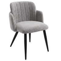 ARMLEHNENSTUHL Velto im Bouclestoff mit Metallbeinen, Cappuccino - Schwarz/Cappuccino, Metall (55/77/51cm) - Beautysofa