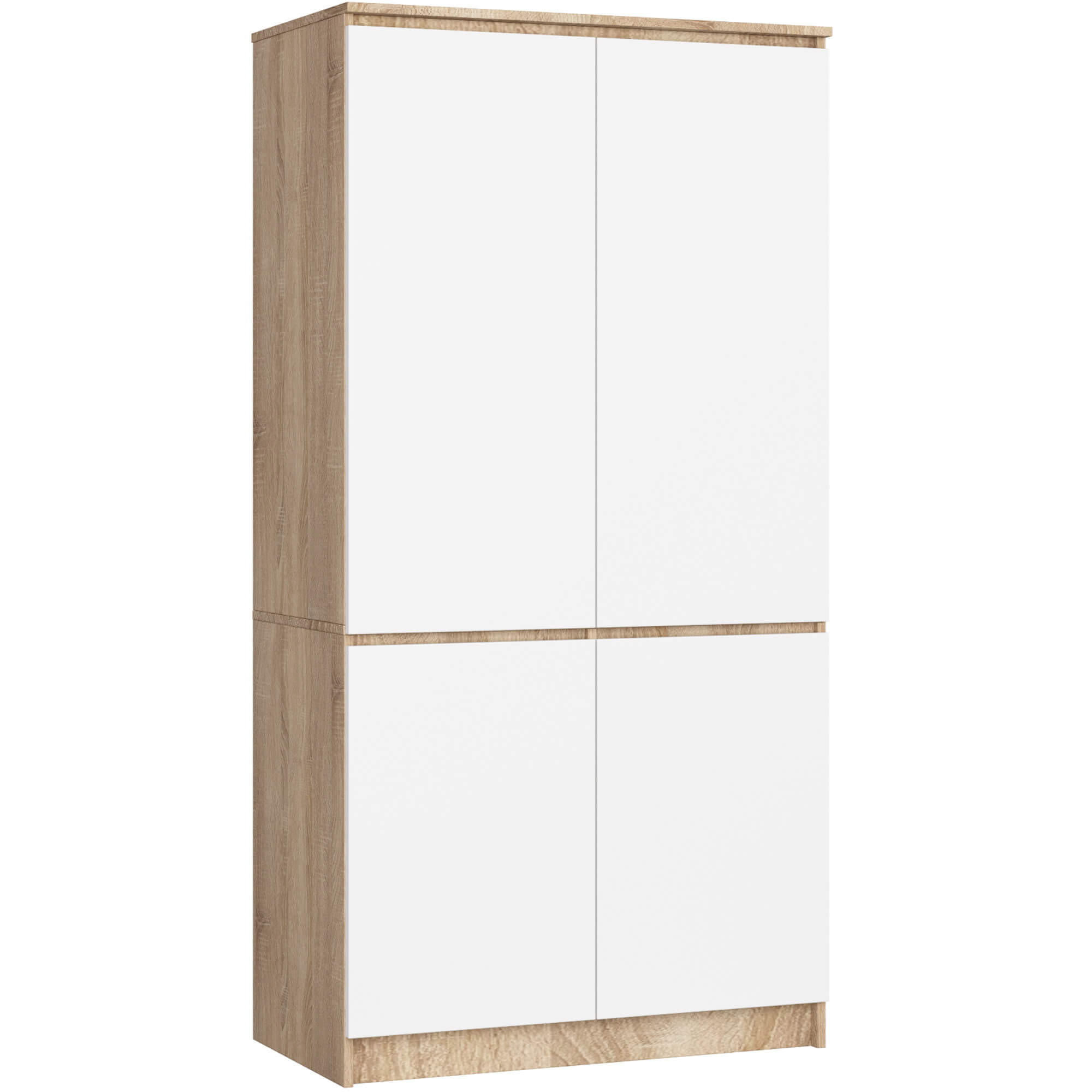 KLEIDERSCHRANK Sonoma Eiche, Weiß 90x51x180 cm - Weiß/Sonoma Eiche, Holzwerkstoff (90/180/51cm) - Akord