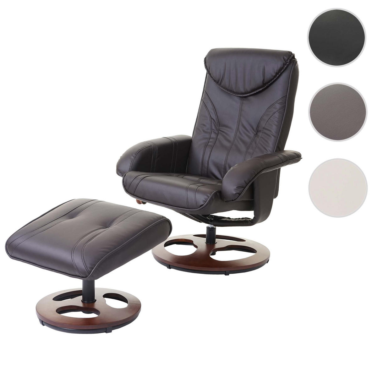 RELAXSESSEL MIT HOCKER Braun - Braun, Textil (77/105/68cm) - MCW