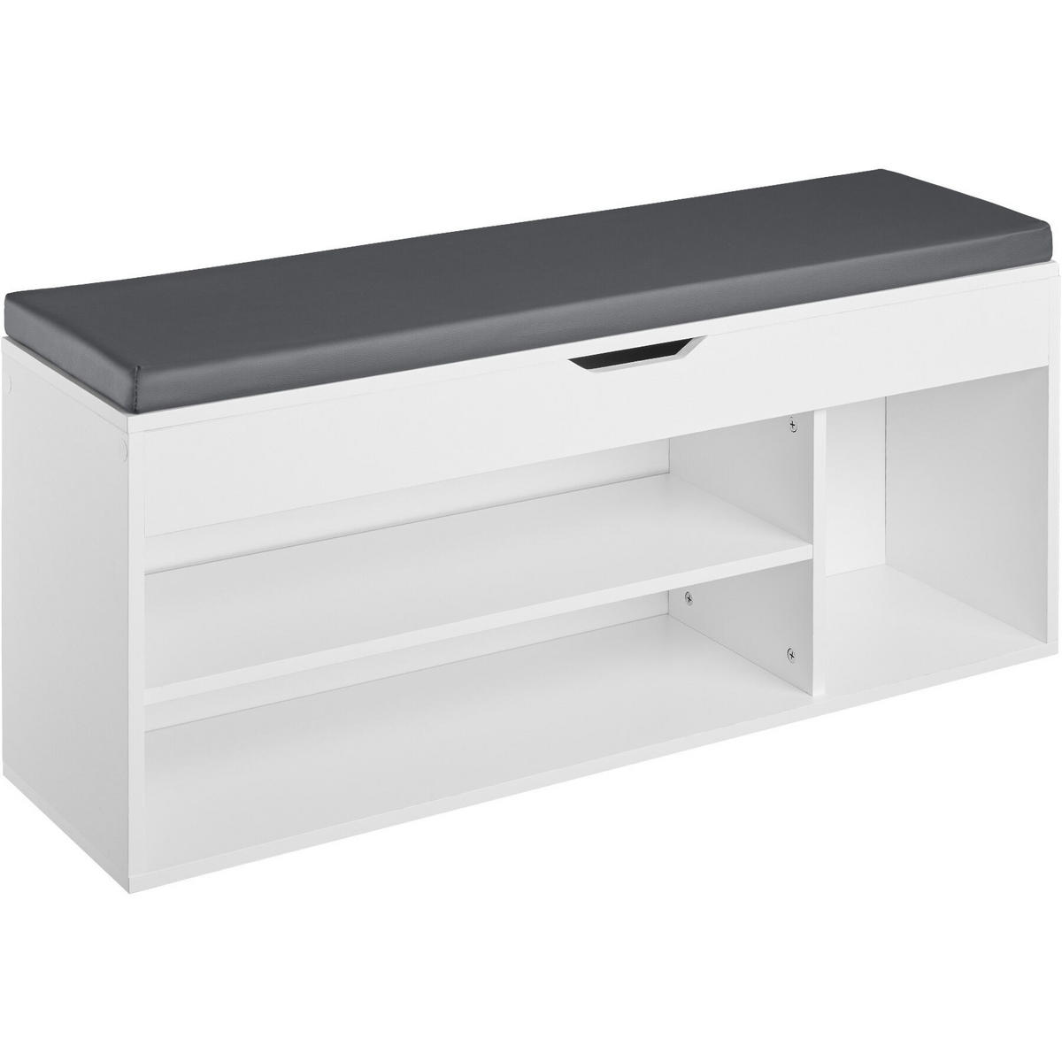 SCHUHBANK Natalya,104 x 30 x 49 cm,weiß - Weiß, Holz (30/49/104cm) - tectake