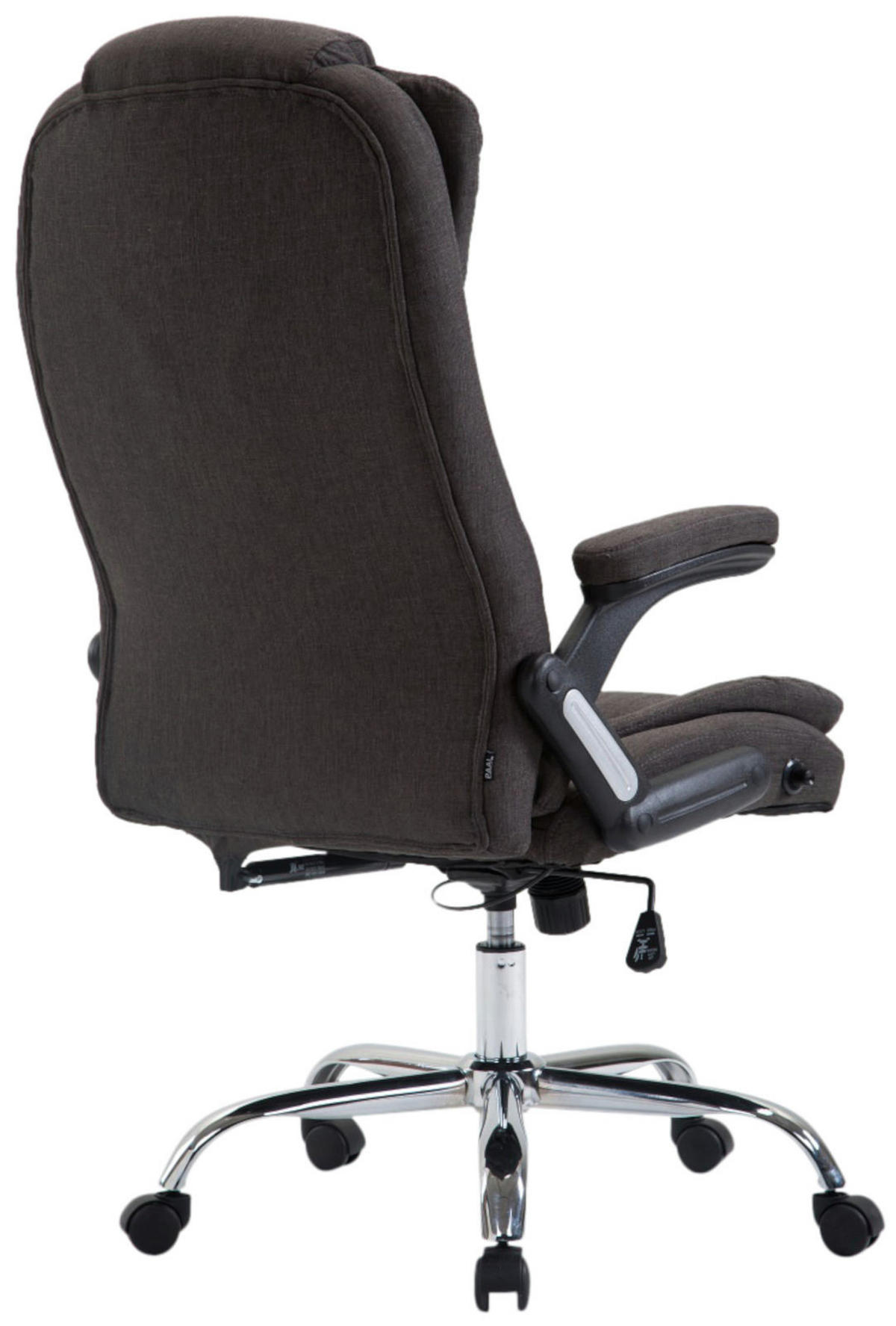 CHEFSESSEL Stoff dunkelgrau - Chromfarben/Dunkelgrau, Textil/Metall (69.5/113/78cm) - CLP