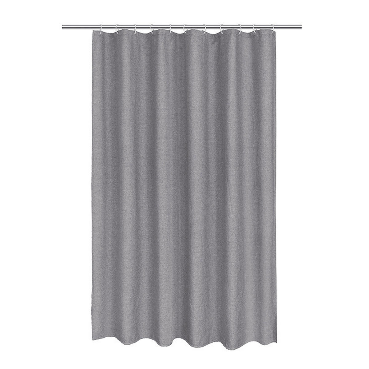 DUSCHVORHANG Leinen Wasserdicht Grau 180/180 cm - Grau, Textil (180/180cm) - Kaket