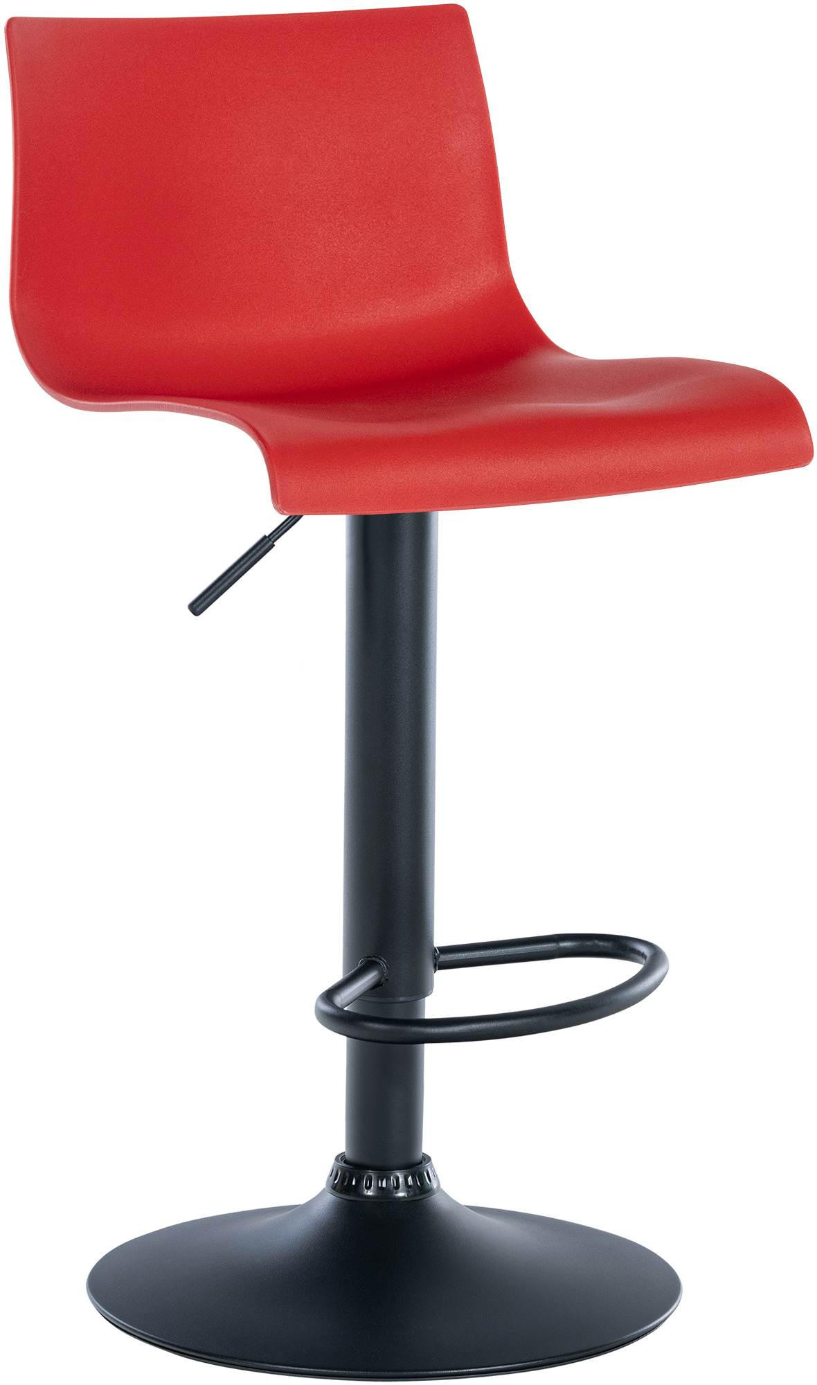 BARHOCKER 2er Set Kunststoff rot - Rot/Schwarz, Kunststoff/Textil (39/84/36cm) - CLP