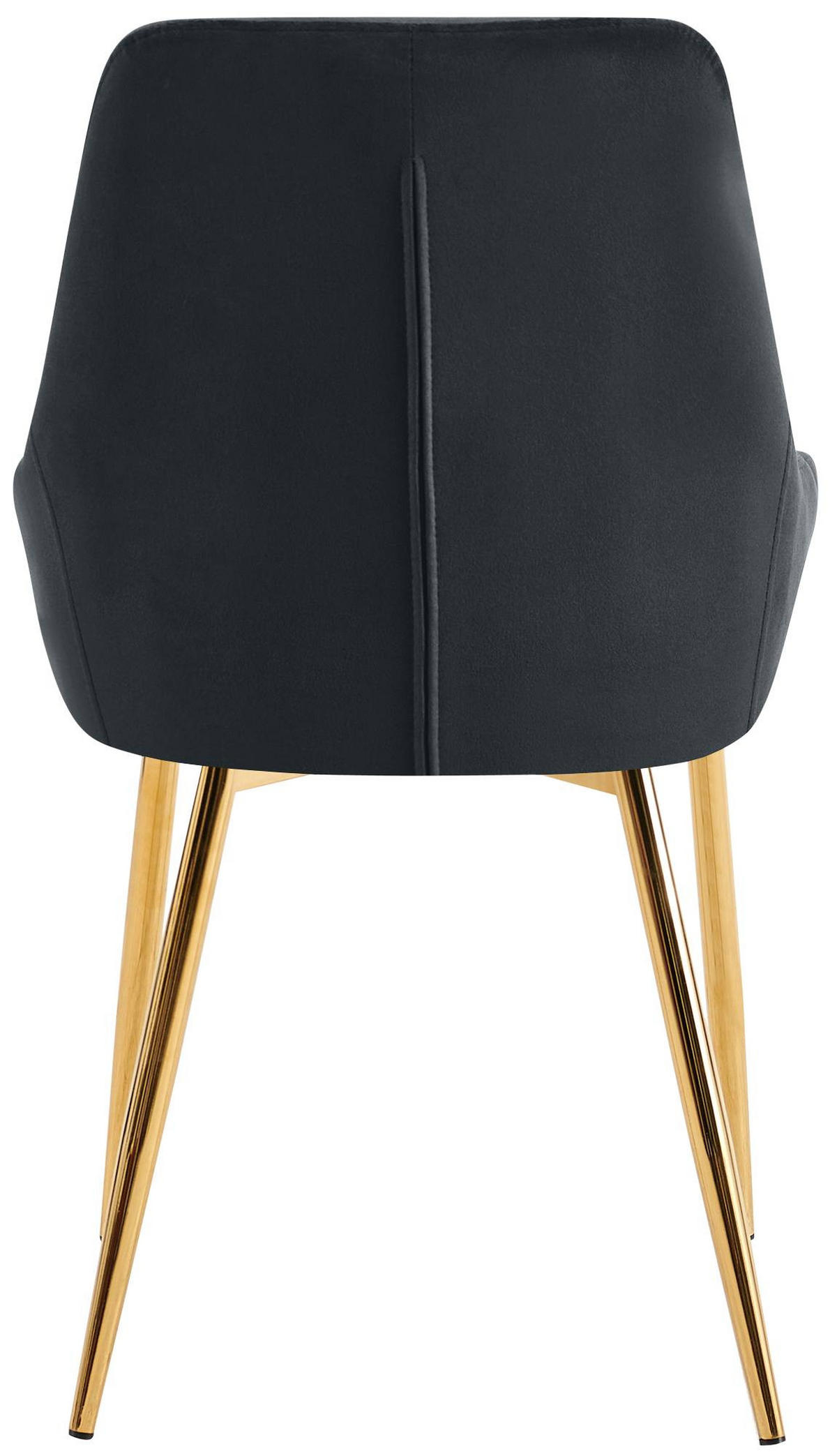 ESSZIMMERSTUHL 2er Set Punar Samt Schwarz Gold Wohnzimmerstuhl - Schwarz, Textil (50/86/53cm) - DELUKE