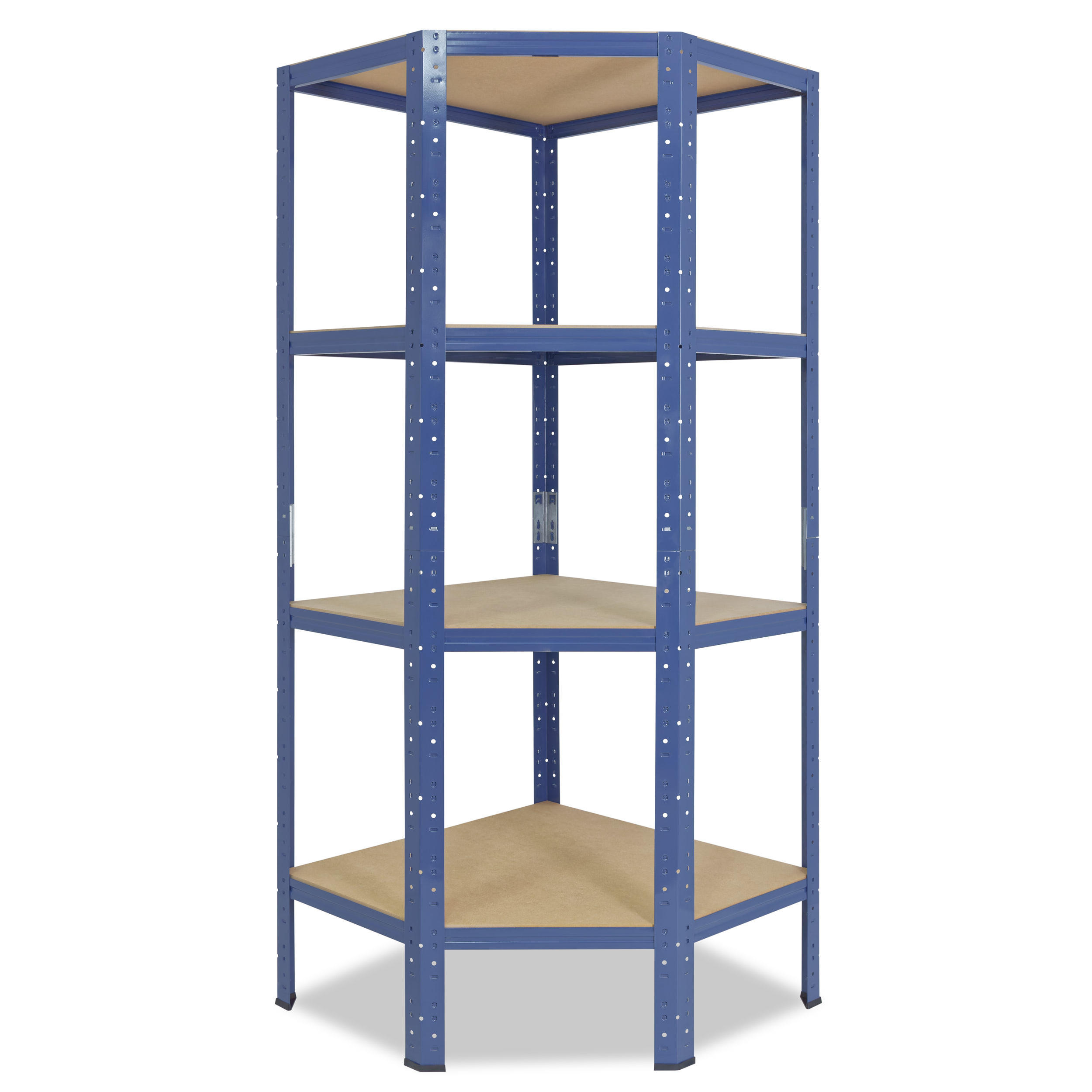 ECKREGAL HOME 155x70x45 cm in blau mit 4 Böden und 175 kg Traglast pro Boden - Blau, Metall (70/155/45cm) - shelfplaza