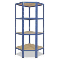 ECKREGAL HOME 155x70x45 cm in blau mit 4 Böden und 175 kg Traglast pro Boden - Blau, Metall (70/155/45cm) - shelfplaza