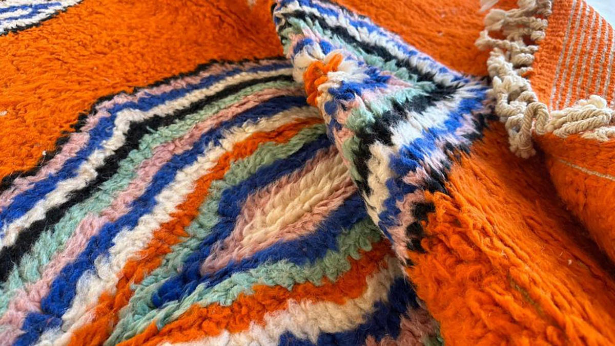 BERBERTEPPICH aus Marokko modern aus Wolle 250x 350 cm - Orange, Naturmaterialien (250/350cm) - AFK Living