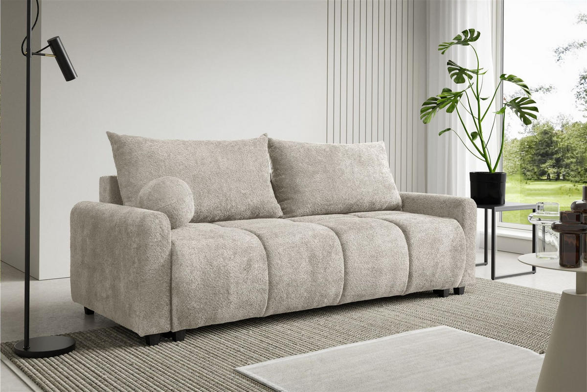 SCHLAFSOFA Giana - Beige, Holzwerkstoff/Textil (230/100/100cm) - Fun Möbel