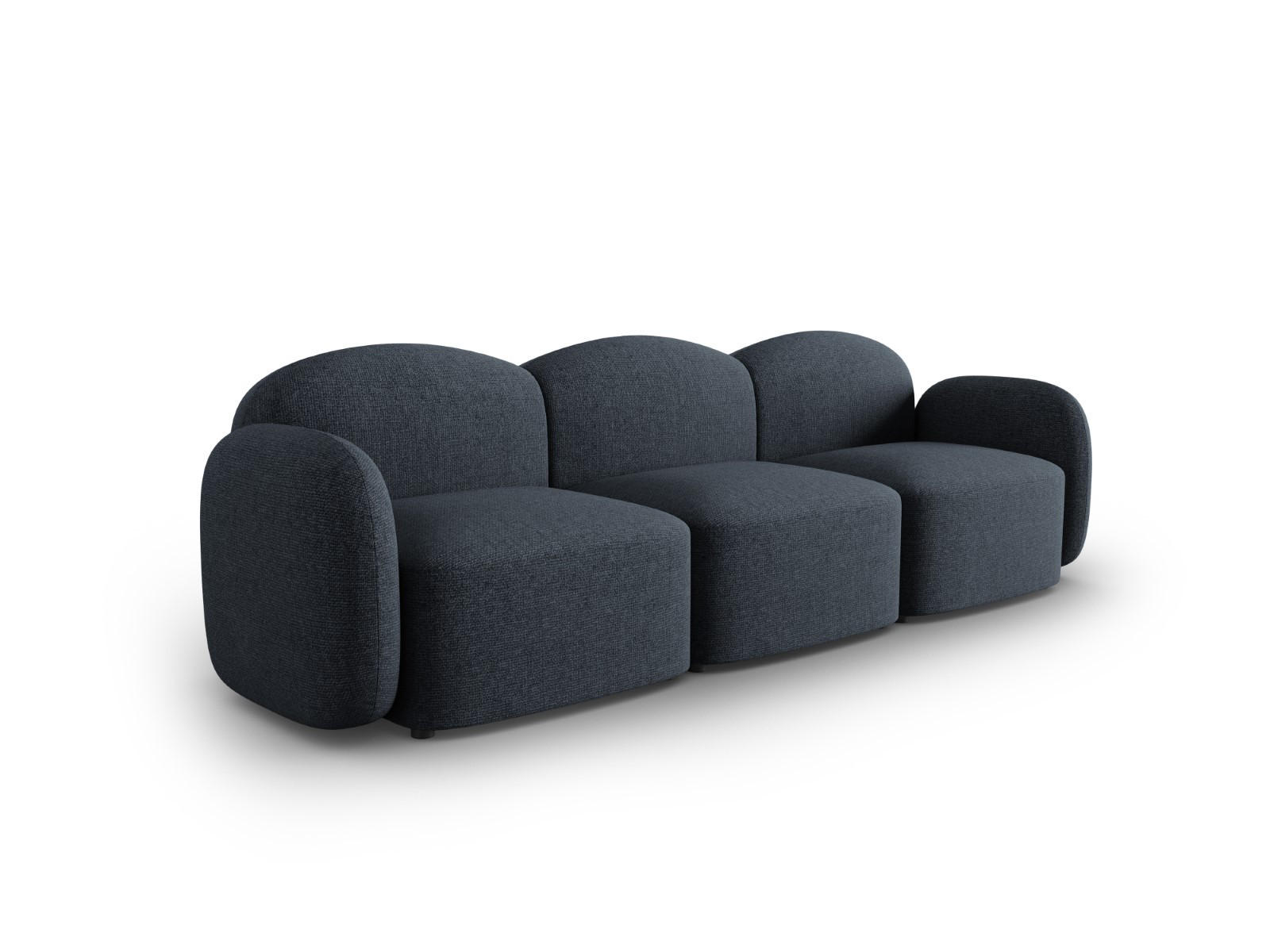 SOFA Blair aus Chenille-Stoff blau melange 3 Sitzplätze - Blau, Textil (87/80/272cm) - Micadoni