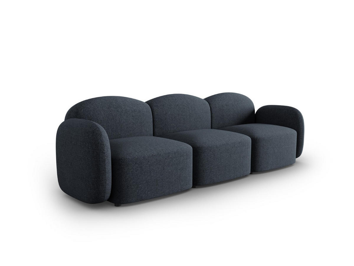 SOFA Blair aus Chenille-Stoff blau melange 3 Sitzplätze - Blau, Textil (87/80/272cm) - Micadoni