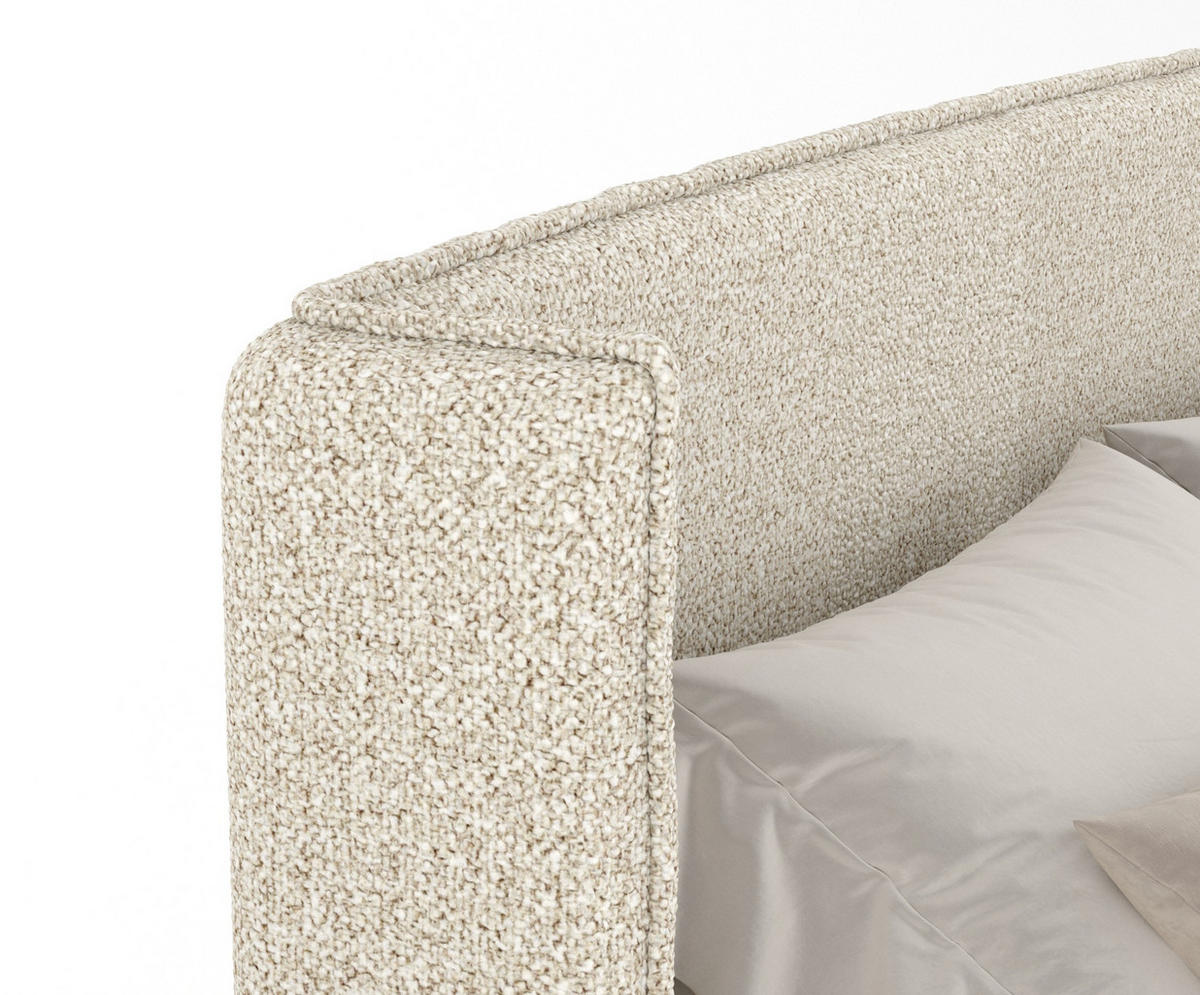 BOXSPRINGBETT Freeland Beige 140/200 cm mit Matratze und Topper - Beige/Schwarz, Holz/Holzwerkstoff (140/200cm) - Maison de Reve