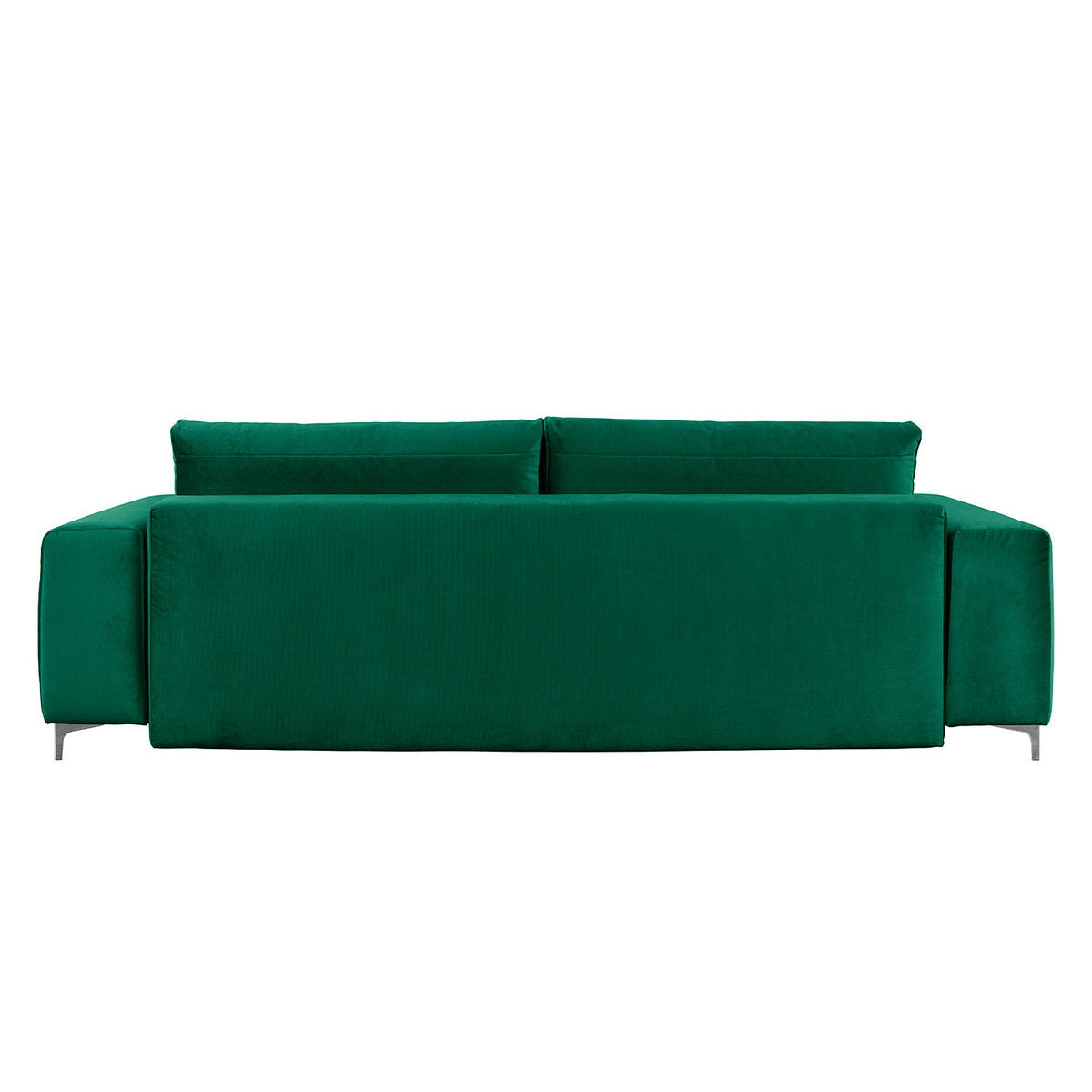 SCHLAFSOFA - Samt - Silberfarben/Olivgrün, Textil/Metall (265/91/105cm) - home24