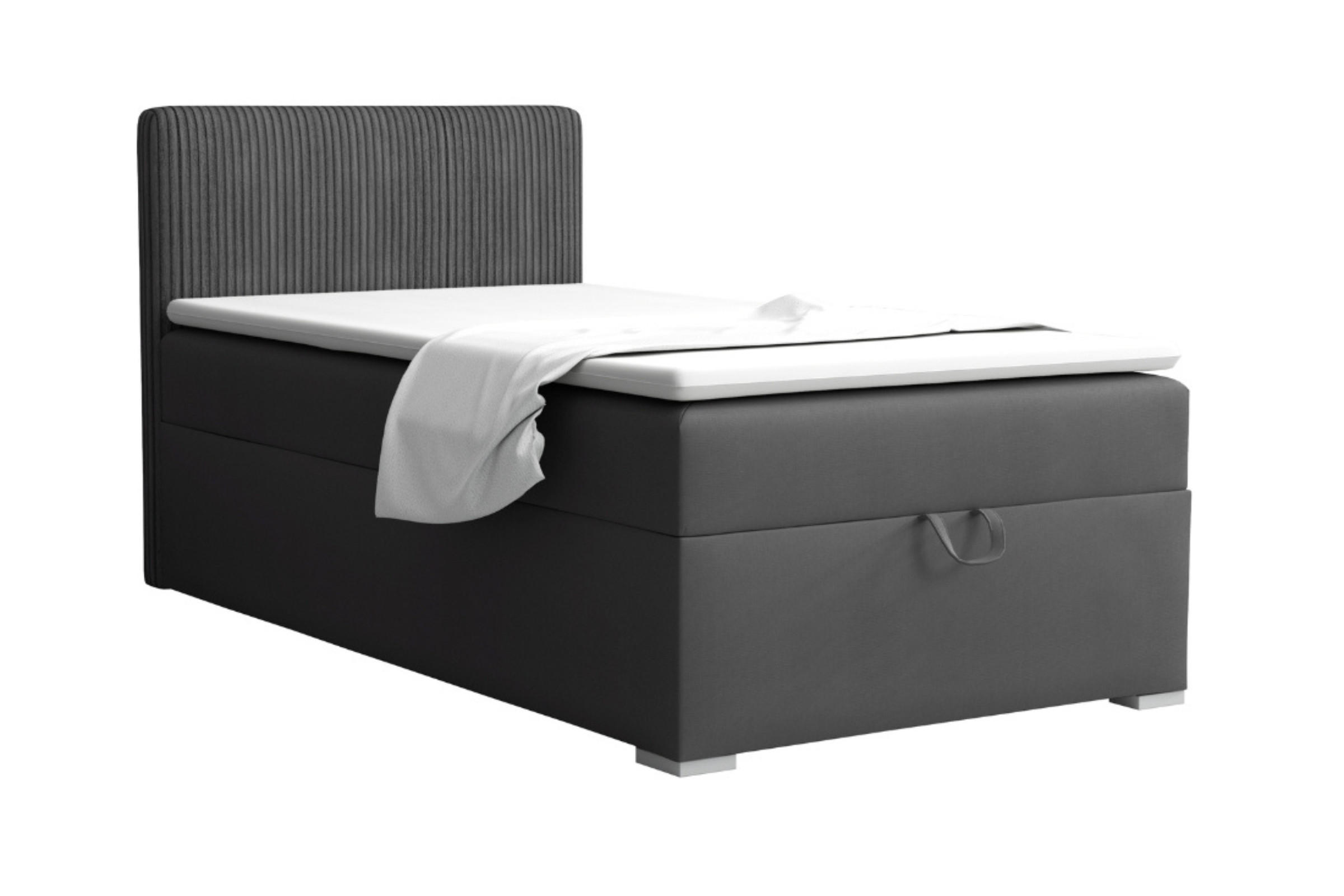 BOXBETT TEEN 4 90/200 Velours / Cord Anthrazit H3 - Anthrazit, Holz/Holzwerkstoff (90/200cm) - Deine Möbel 24