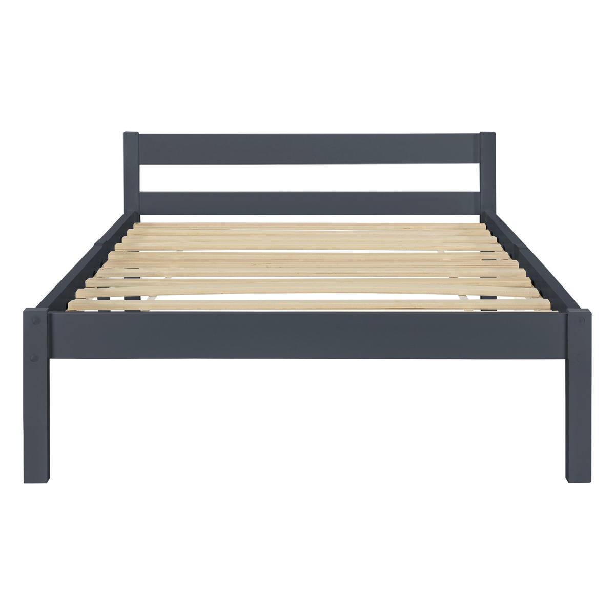 HOLZBETT Nakkila - Dunkelgrau, Holz (90/200cm) - [en.casa]