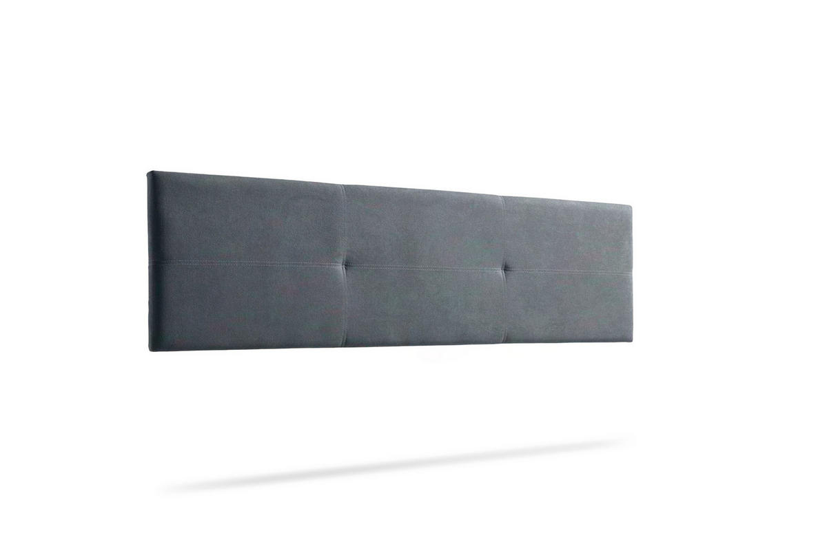 KOPFTEIL gepolstert ALMA Aqualine 160x50x5 cm - Dunkelgrau - Moonia - Dunkelgrau, Holz (160/5/50cm)