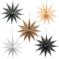 PAPIERSTERNE 5-teiliges Set 30 cm Braun / Grau / Weiß - Multicolor, Papier (30/10/30cm)