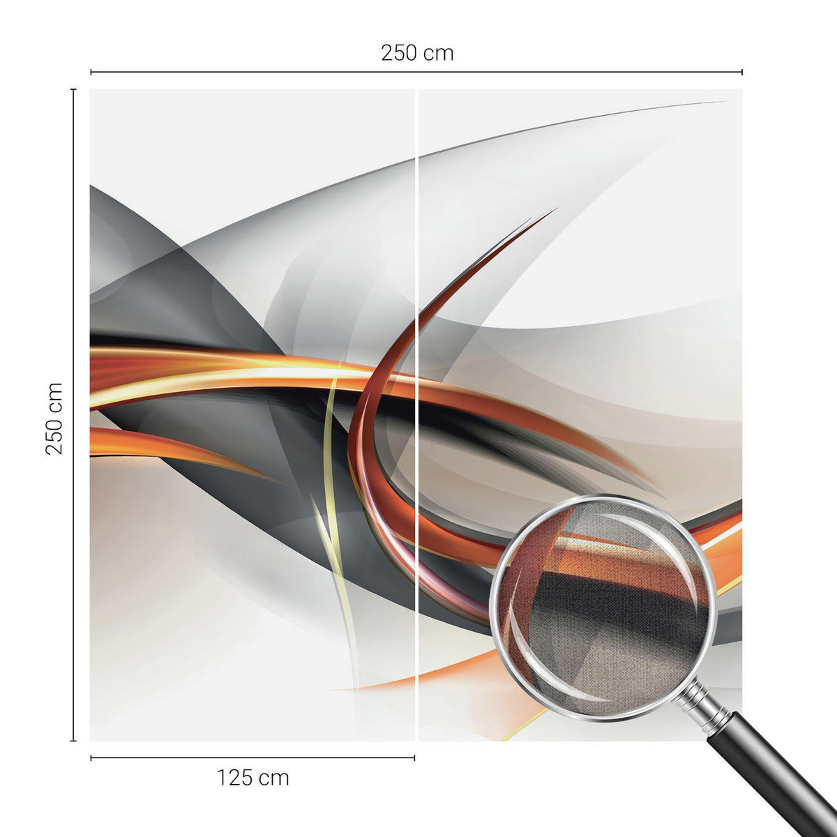 FOTOTAPETE 250x250 cm - Abstrakte Dynamik - Beige, Textil (250/250cm) - Wallfluent