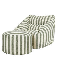 SITZSACK mit Hocker Natalia Bouclé - Grün, Textil (70/65/70cm) - icon