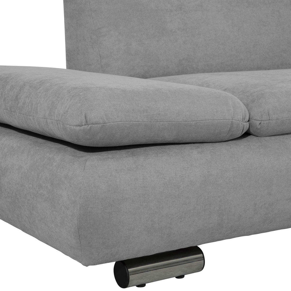 ECKSOFA mit Ottomane rechts Kaye Flachgewebe hellgrau - Hellgrau, Kunststoff (190/270cm) - 58aufmkessel