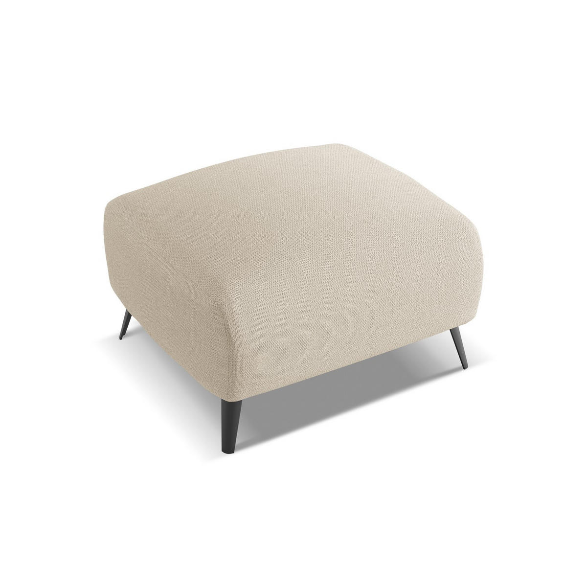 POUF Chenille Stoff Beige - Beige/Schwarz, Textil/Metall (65/44/65cm) - LaMiaSofa
