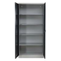 STAHLSCHRANK Bee mit 9 verzinkten Fachböden 195x92x50 cm Korpusfarbe Lichtgrau Frontfarbe Anthrazit - Anthrazit, Metall (92/195/50cm)