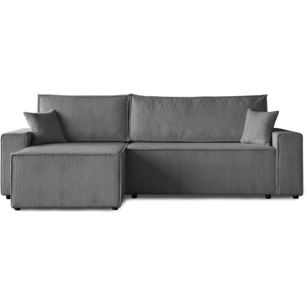 ECKSCHLAFSOFA mit Schlaffunktion Hektor grau - Schwarz/Grau, Kunststoff/Textil (277/152cm) - Beautysofa