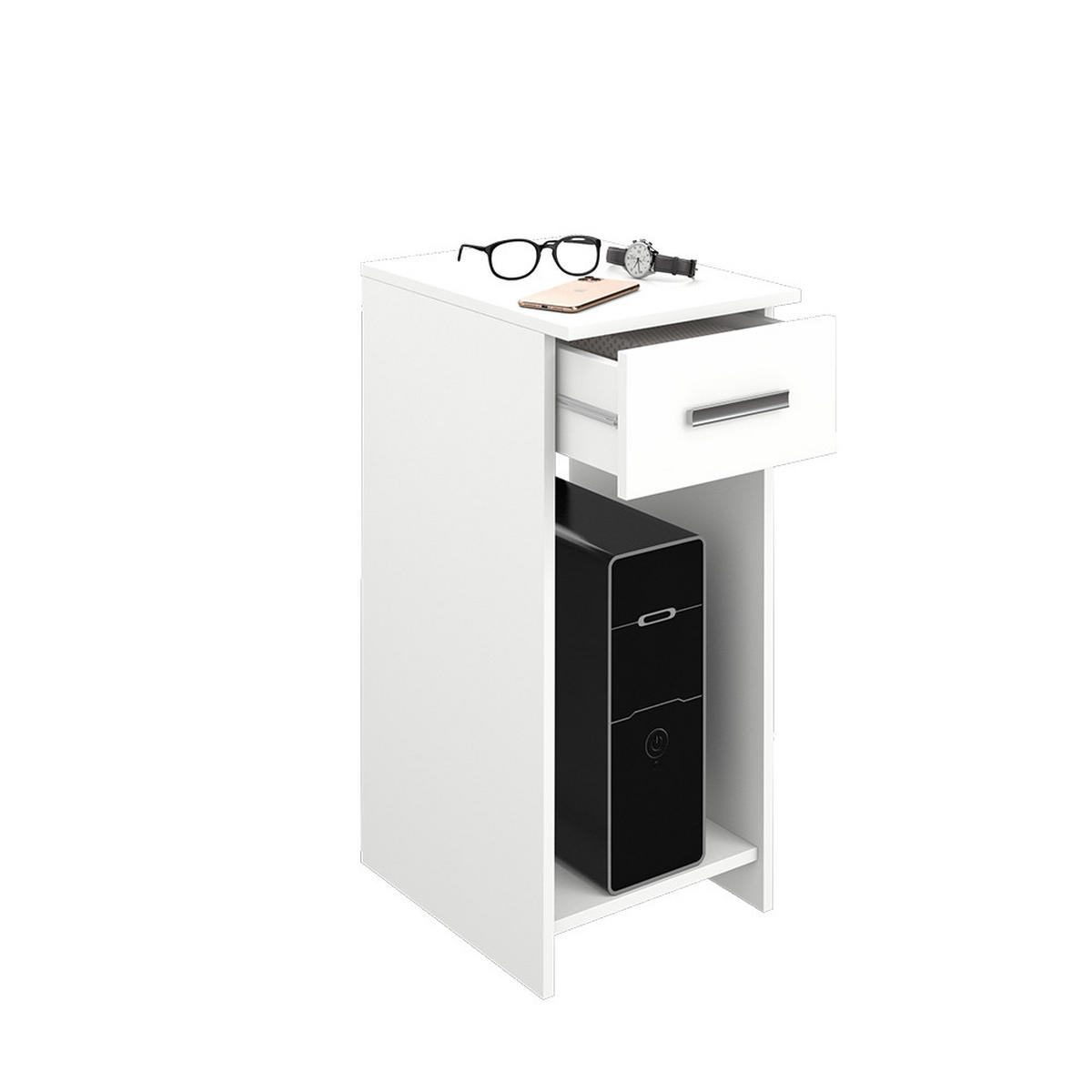 PC-SCHRANK Odin Weiß 35.1 x 45 cm - Weiß, Holzwerkstoff (45/35.1/77cm) - Vicco