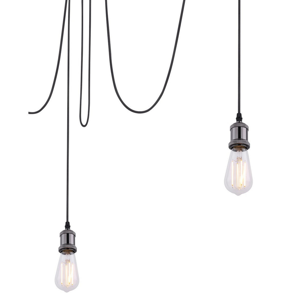 HÄNGELEUCHTE OLIVER Metall schwarz, 3-flammig, Ø200 cm - Schwarz, Metall (200/200/100cm) - Globo Lighting