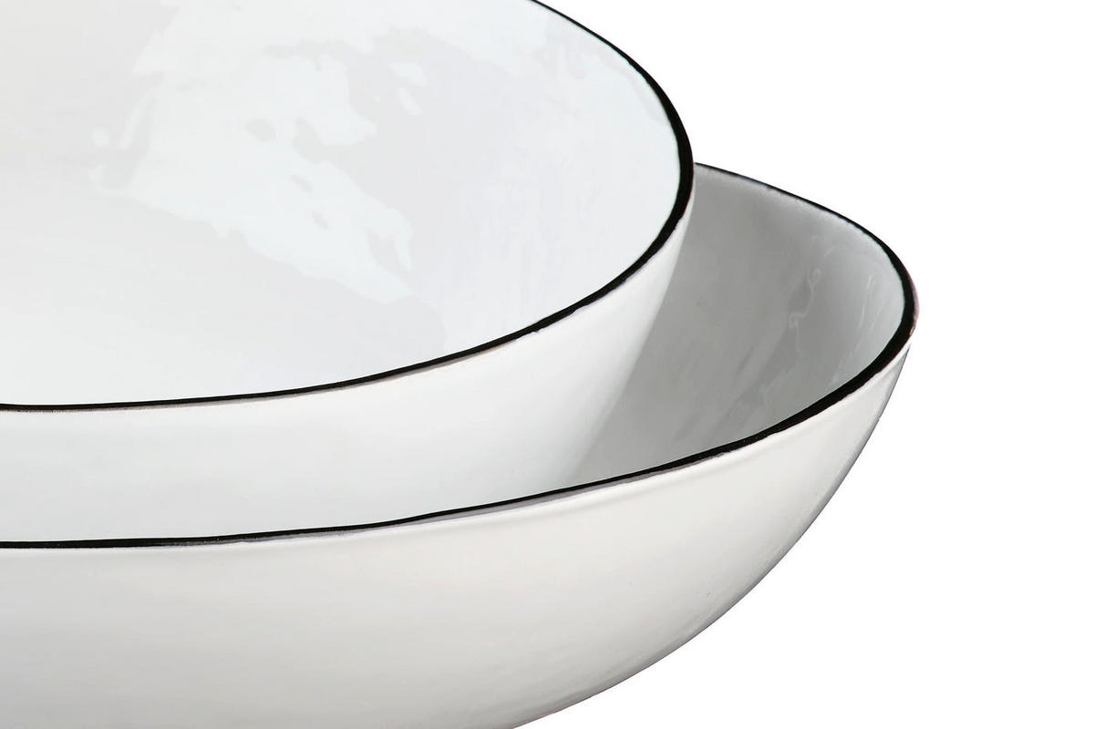 OBSTSCHALE Pure Ø29cm und Ø33,5cm - 2er-Set - Schneeweiß - Weiß, Keramik (7cm) - Björn