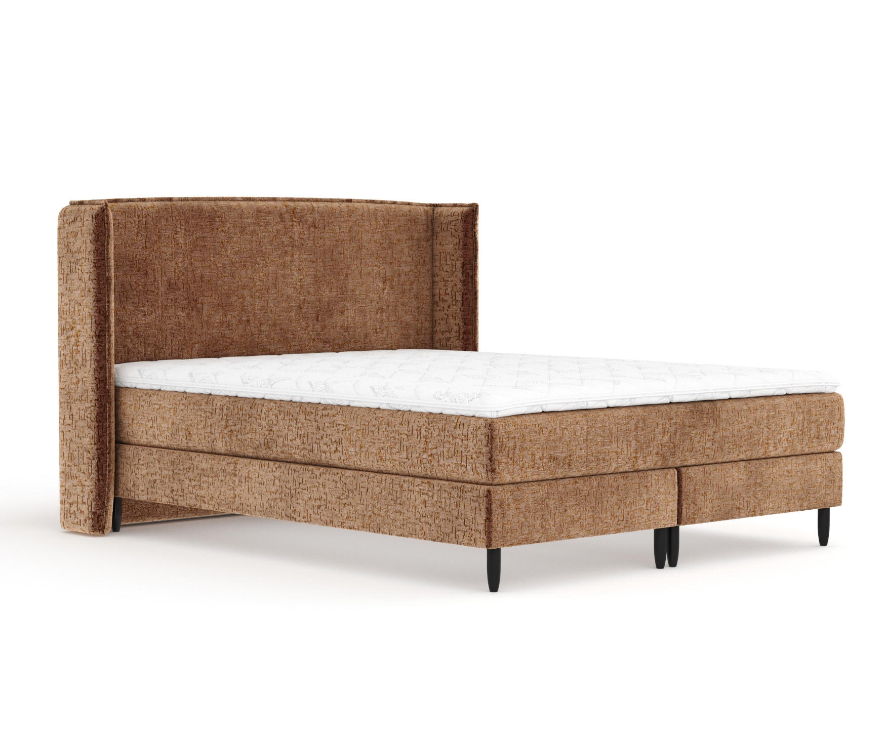 KONTINENTALBETT Ardis Kupfer 180/200 cm mit Matratze und Topper - Schwarz/Kupferfarben, Holz/Holzwerkstoff (180/200cm) - Maison de Reve
