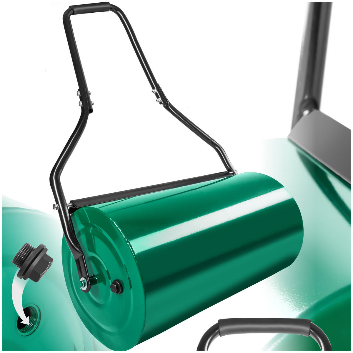 RASENWALZE ,gepolsterter Handgriff,grün - Grün, Metall (60/107/31cm) - tectake