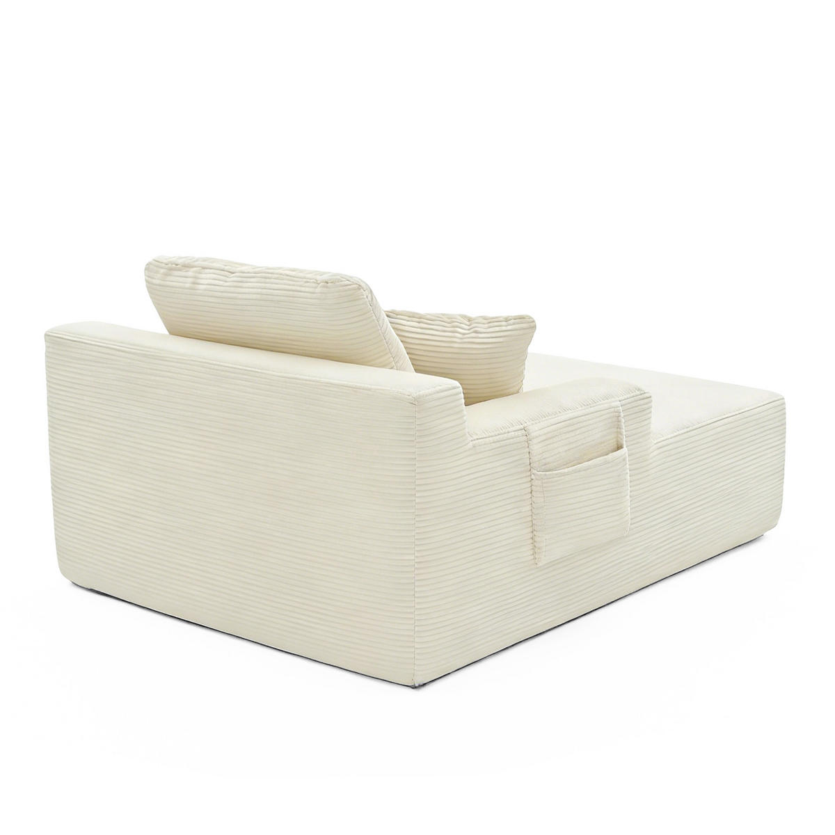 SOFAELEMENT 150/110/70 cm Beige Cord mit 2 Staufächer - Beige, Textil (70/150/110cm) - Oxeza