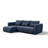 ECKSOFA SORENO 4-Sitzer, dunkelblau - Schwarz/Dunkelblau, Holz/Textil (293/171cm) - Courtois Laville