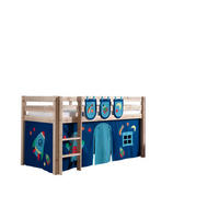 KINDERBETT Karolina 210x114x106 Massivholz Natur Textilset Astro 3 - Blau/Kieferfarben, Holz (90/200cm) - 58aufmkessel