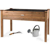 HOCHBEET aus Holz für Garten & Balkon, rechteckig mit Vlies-Folie - Braun, Holz (121/75/63cm) - needs&wants