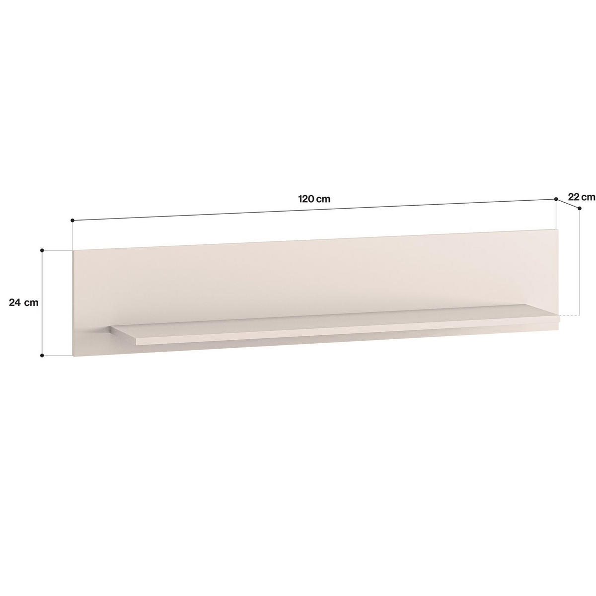 WANDREGAL FRALIA,Creme - Creme, Holzwerkstoff (120/24/22cm) - KONSIMO®