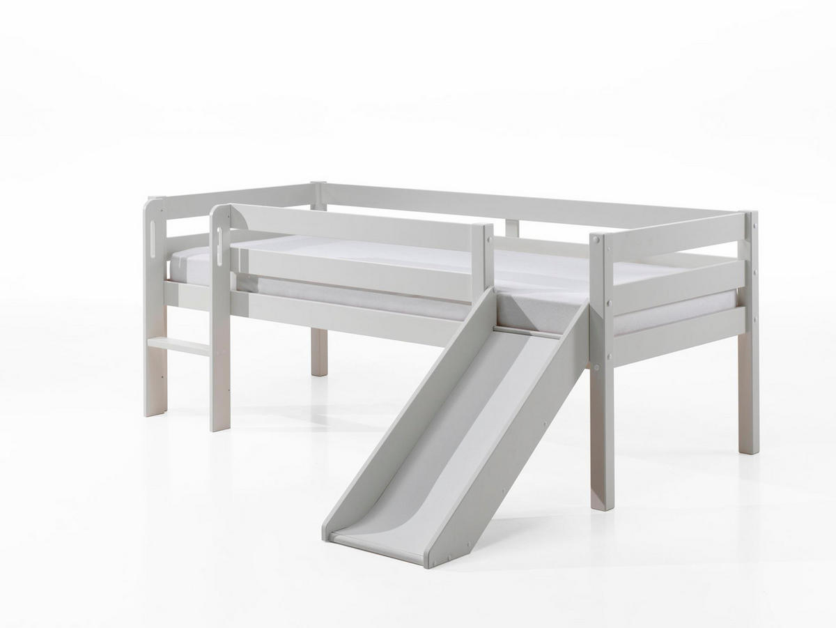 KOJENBETT mit Rutsche Karolina 208x83x175 aus Massivholz in Weiß - Weiß, Holz (90/200cm) - 58aufmkessel