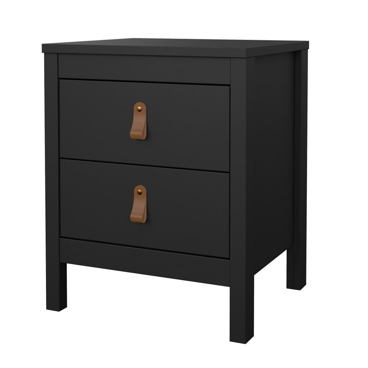 NACHTTISCH, Madrid, Schwarz, Melamin., 44 x 39 x 54 cm - Schwarz, Holzwerkstoff (44/54/39cm) - ebuy24
