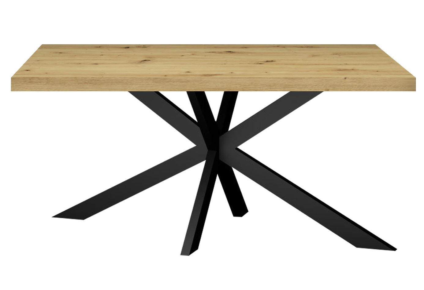 ESSTISCH Elgin 2 210x80x100 Metall+Holzwerkstoff Schwarz/Asteiche - Schwarz/Eiche Artisan, Holzwerkstoff (210/100/80cm) - 58aufmkessel