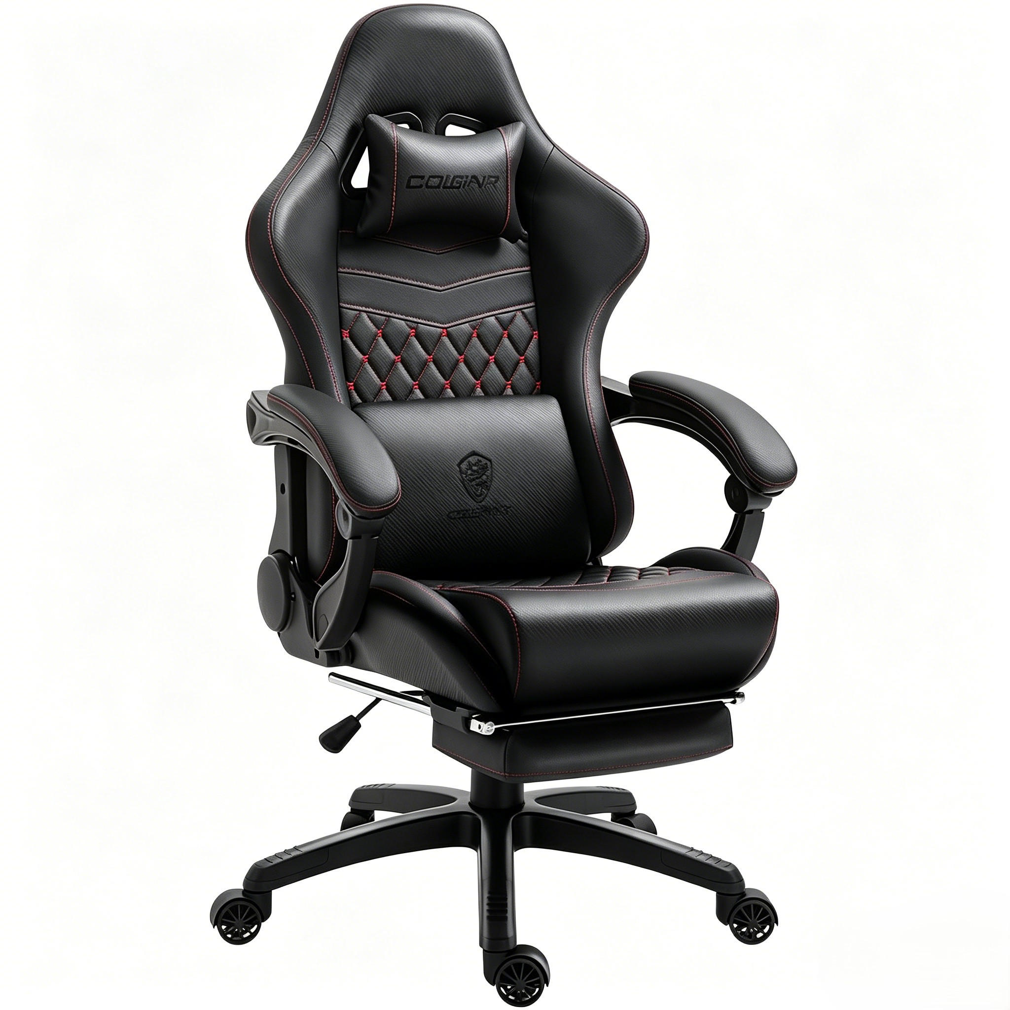 GAMING-STUHL Ergonomisch Verstellbarer 90°-170° Für Homeoffice/Gaming - Schwarz, Leder (60/115/60cm)