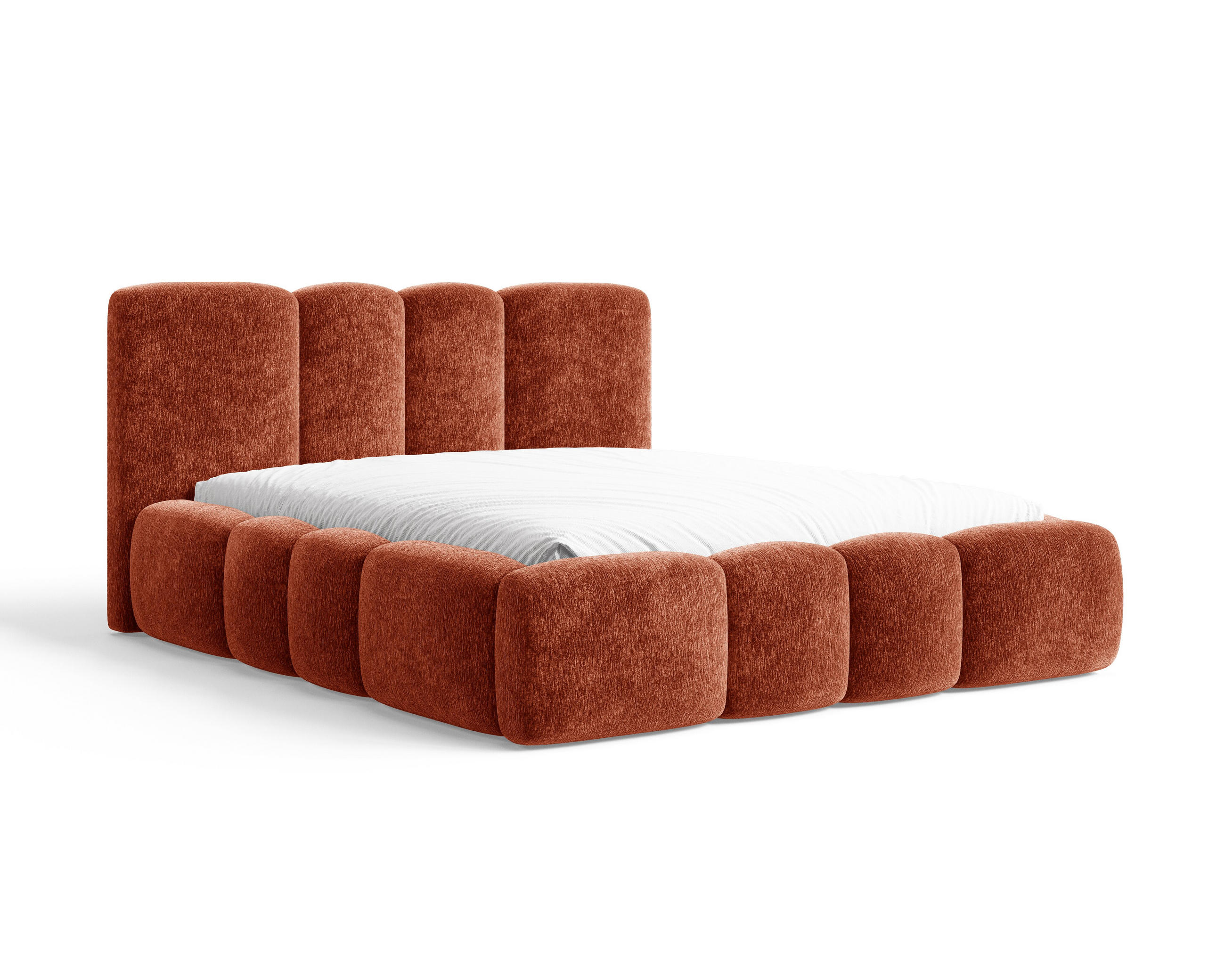 POLSTERBETT 26 - 160x200 cm – Amari – Bett mit Bettkasten und Gepolstertem Kopfteil - Terracotta, Holz (160/200cm) - ROYAL24_MARKT