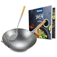 WOK - Eukalyptusholzfarben, Metall (36cm) - CLP