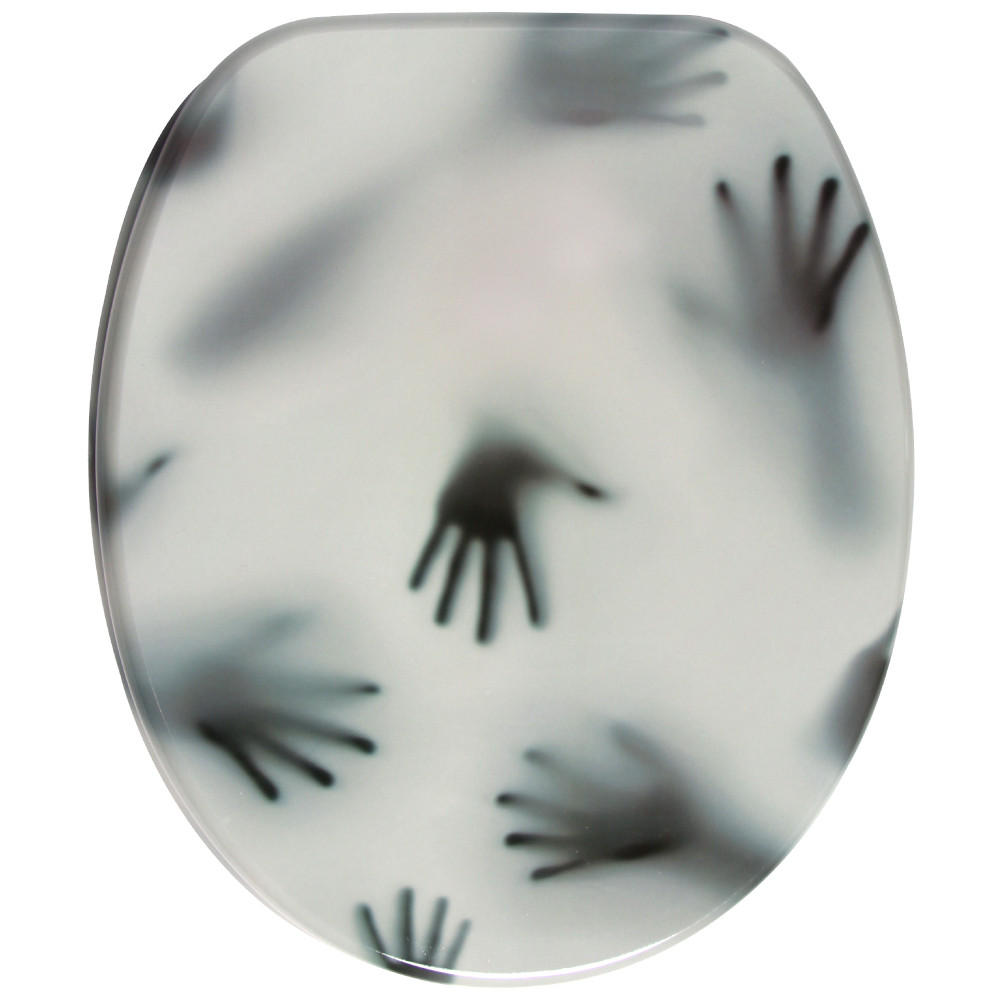 WC-SITZ mit Absenkautomatik Shadow Hands - Grau, Holzwerkstoff (38/6/47cm) - Sanilo