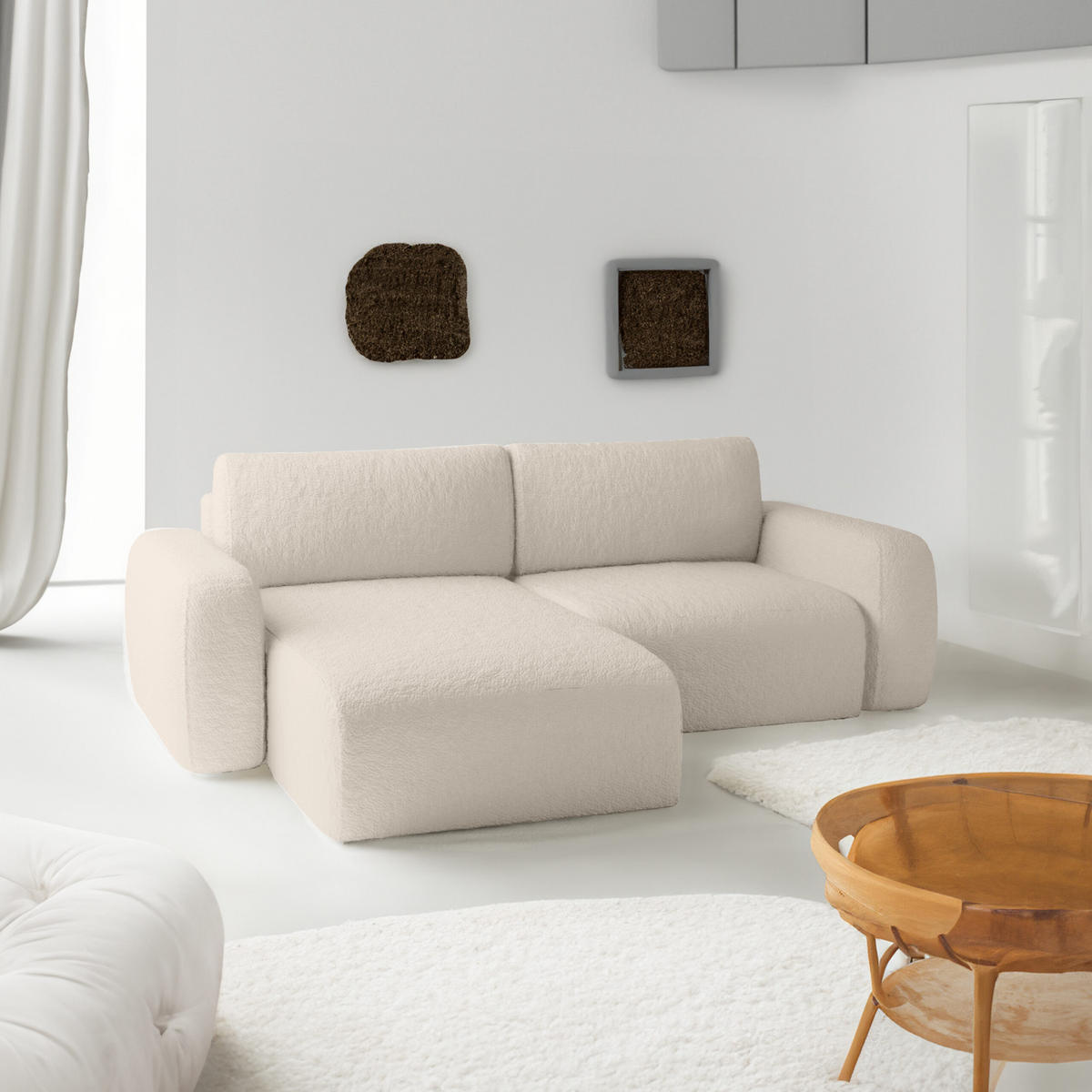 ECKSOFA Eckcouch Sassari mini Universelle Beige (Anthology 2) - Beige, Naturmaterialien (148/257cm) - Meblito