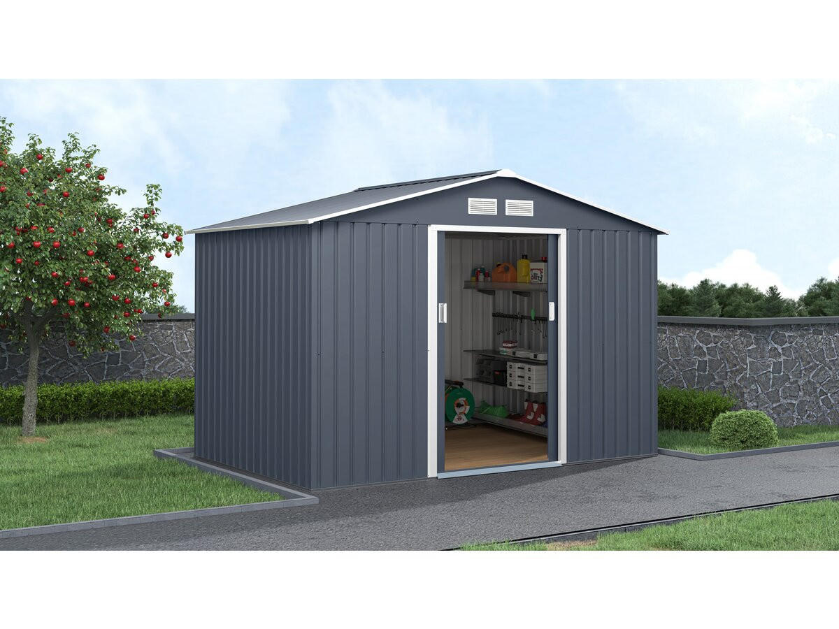 METALL-GARTENHAUS vegas ii Grau - Grau, Metall (277/193/195cm) - Habitat Garten