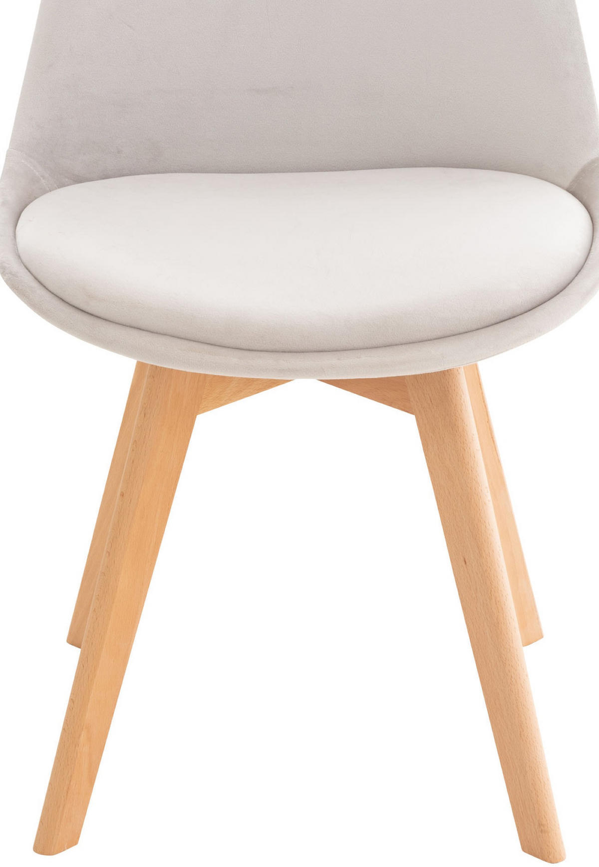 ESSZIMMERSTUHL Lines, Samt hellgrau - Hellgrau/Naturfarben, Holz/Textil (49/83/50cm) - TPFLiving