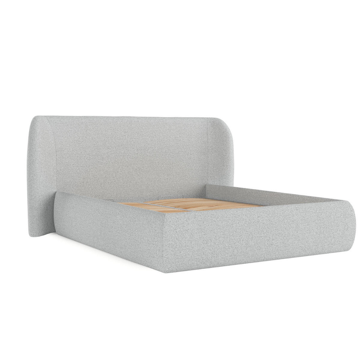 POLSTERBETT Bellano mit Stauraum 140/200 cm Hellgrau im Riva Stoff - Hellgrau/Schwarz, Holz/Holzwerkstoff (140/200cm) - AltaBeds