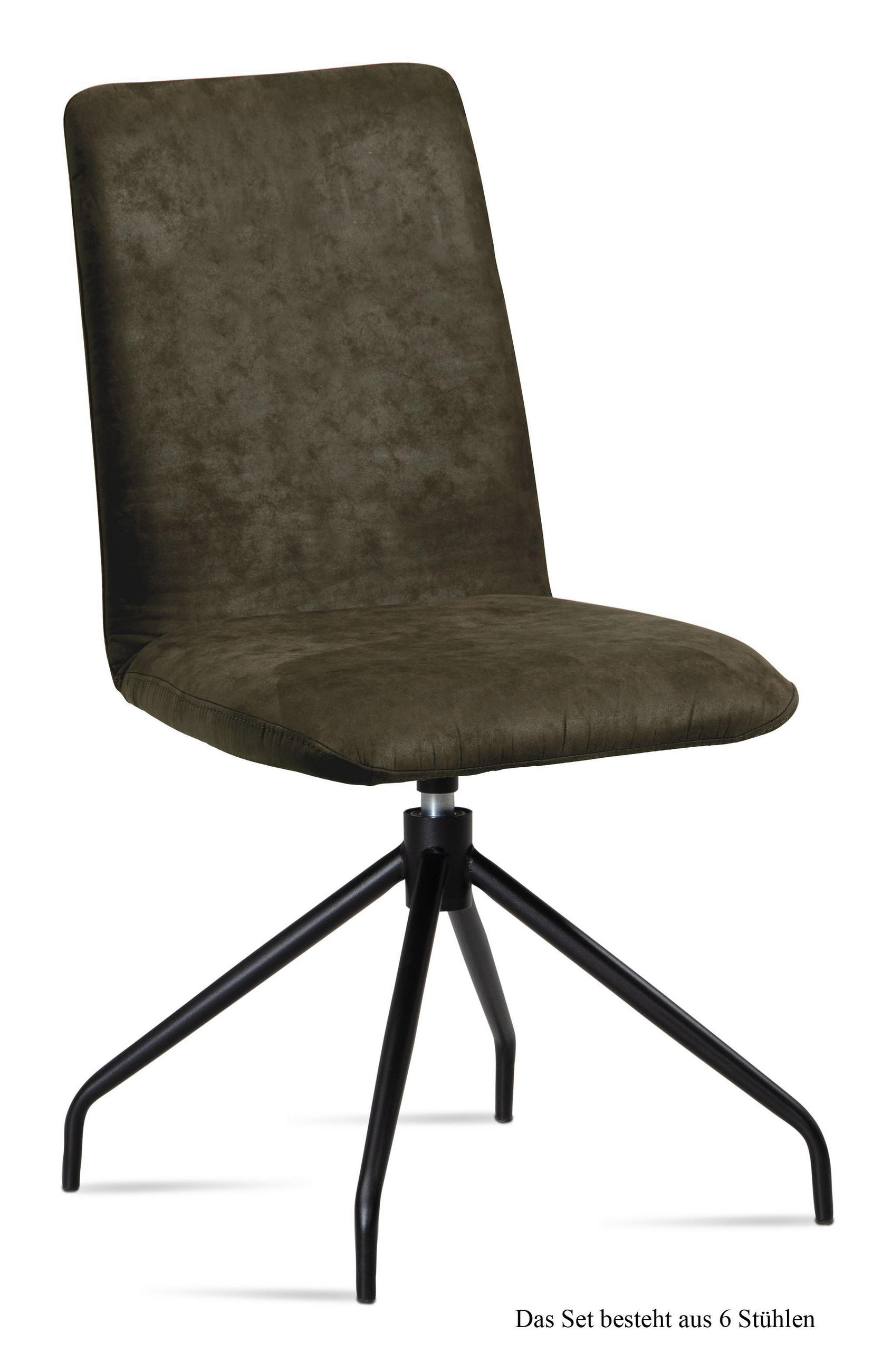 ESSZIMMERSTUHL drehbar (6er-Set) Divona 47x92x60 Schwarz/Khaki - Dunkelgrün/Schwarz, Kunststoff (60/92/47cm) - 58aufmkessel