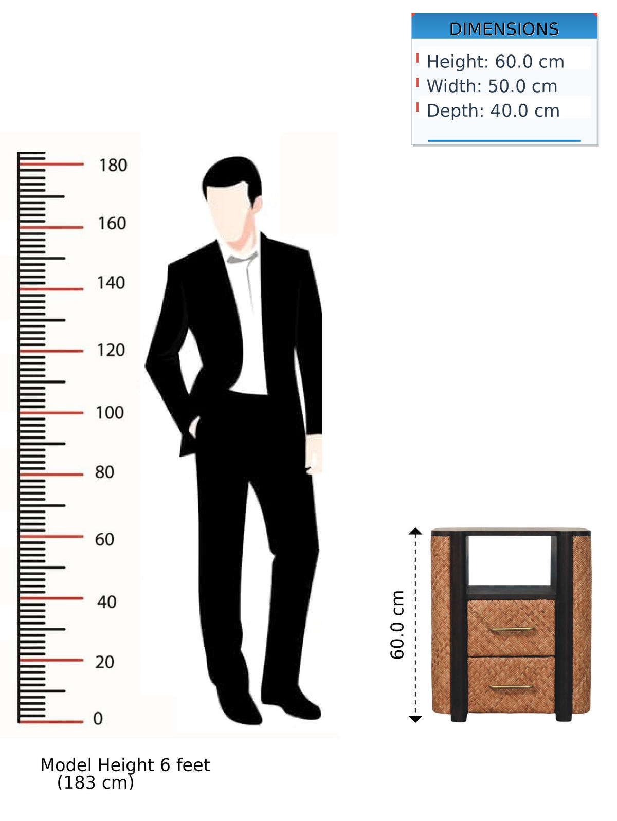 NACHTTISCH mit Mokka-Finish, 2 Schubladen, 1 offene Ablage, dunkelbraun - Dunkelbraun, Holz (50/60/40cm) - Artisan Furniture