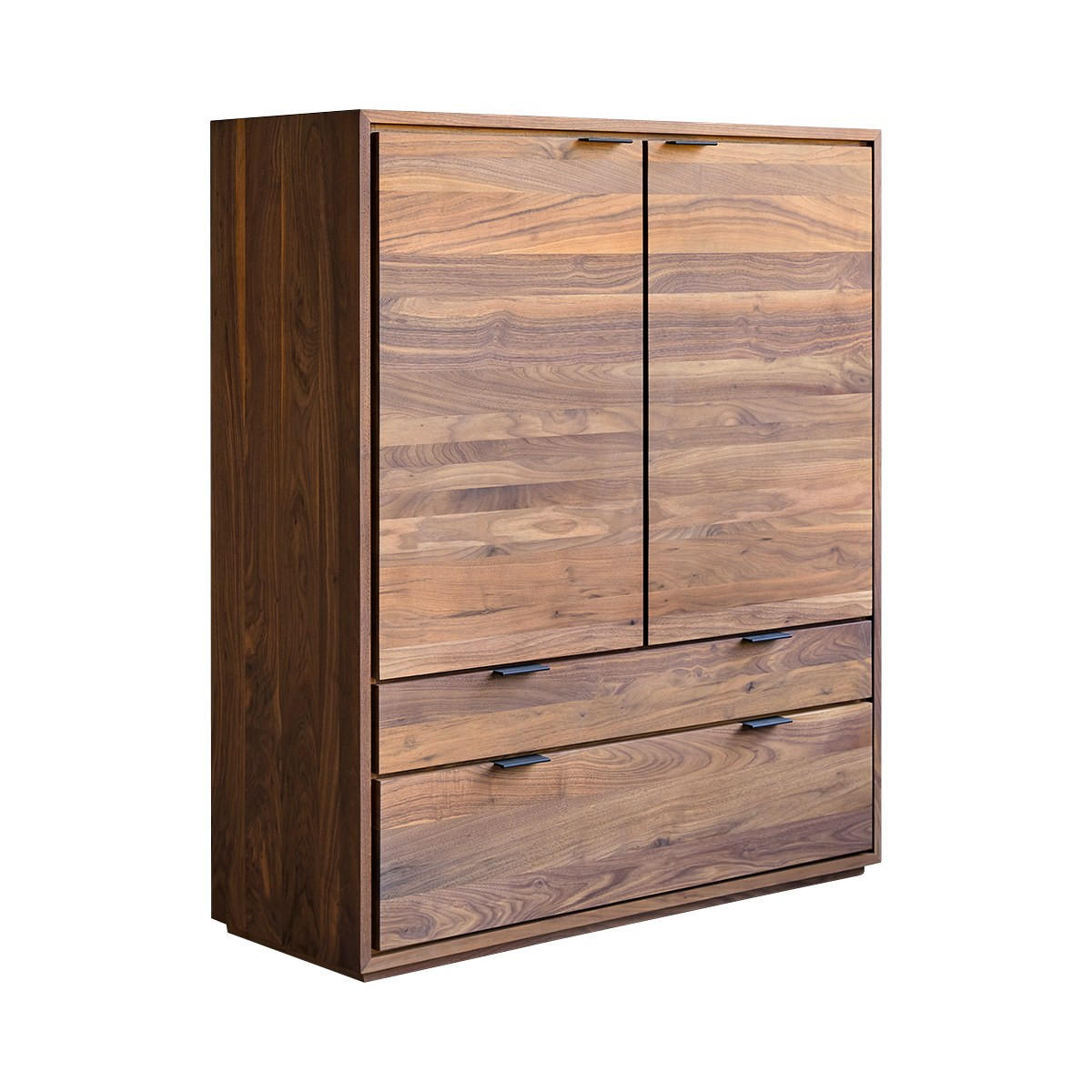 SCHRANK Senson Braun aus Walnuss - Braun, Holz (110/128/43cm) - Tikamoon
